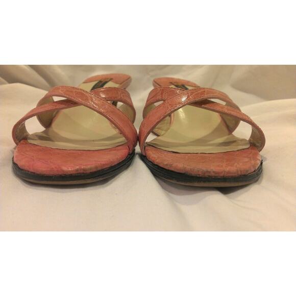 Giorgio's of Palm Beach Pink Alligator Strappy Heels Shoes size 8M - Picture 3 of 7